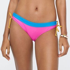 NEW J. Crew Colorblock surf hipster bikini bottom Size‎ M neon pink blue